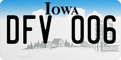 IA license plate DFV006