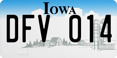 IA license plate DFV014