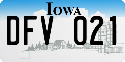 IA license plate DFV021