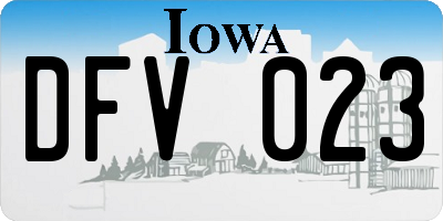 IA license plate DFV023