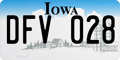 IA license plate DFV028