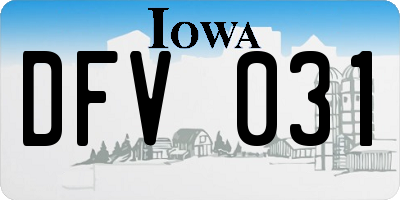IA license plate DFV031
