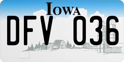 IA license plate DFV036