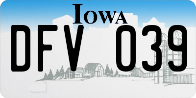 IA license plate DFV039