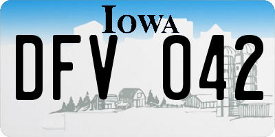 IA license plate DFV042