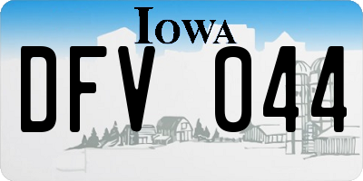 IA license plate DFV044
