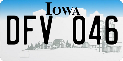 IA license plate DFV046