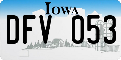 IA license plate DFV053