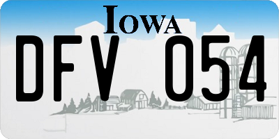 IA license plate DFV054