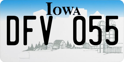 IA license plate DFV055
