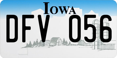 IA license plate DFV056