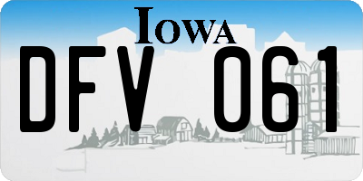 IA license plate DFV061