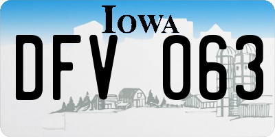 IA license plate DFV063
