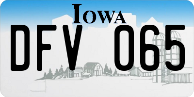 IA license plate DFV065