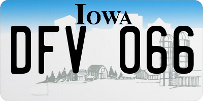 IA license plate DFV066