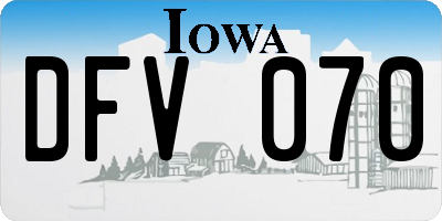 IA license plate DFV070
