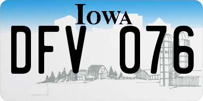 IA license plate DFV076