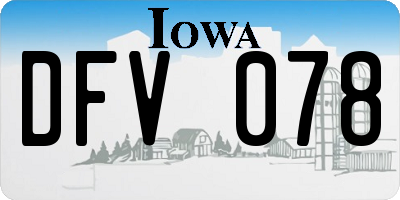 IA license plate DFV078