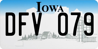 IA license plate DFV079