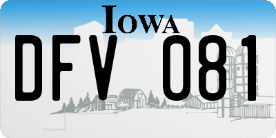 IA license plate DFV081