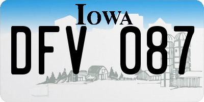 IA license plate DFV087