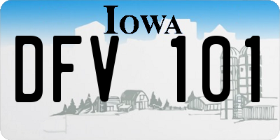 IA license plate DFV101