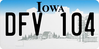 IA license plate DFV104