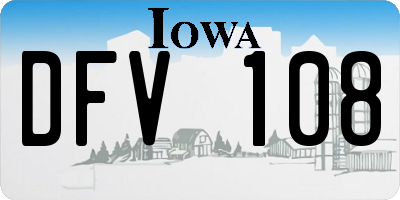 IA license plate DFV108