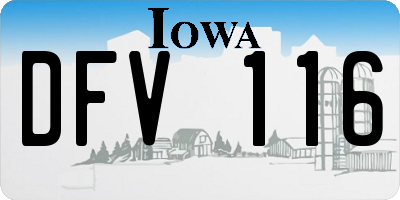 IA license plate DFV116