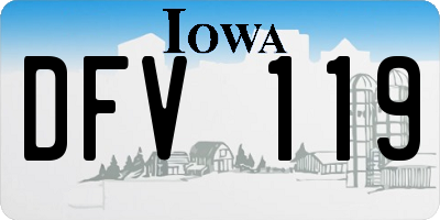 IA license plate DFV119