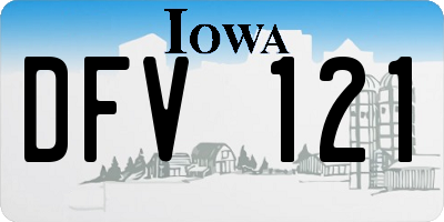 IA license plate DFV121