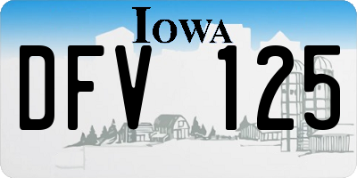 IA license plate DFV125