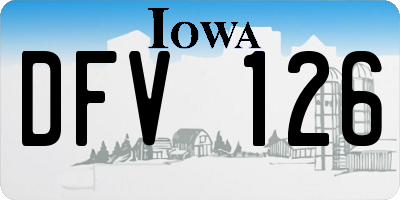 IA license plate DFV126