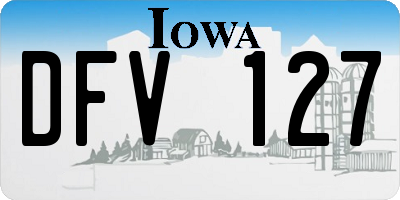 IA license plate DFV127