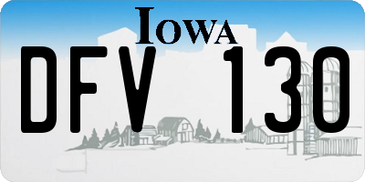 IA license plate DFV130