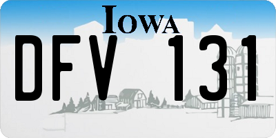 IA license plate DFV131