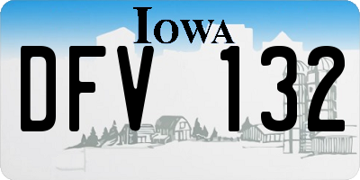 IA license plate DFV132