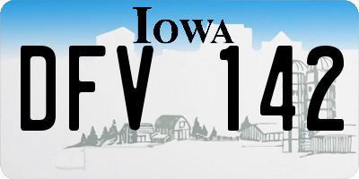 IA license plate DFV142