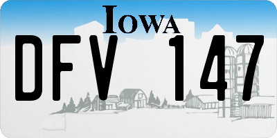IA license plate DFV147