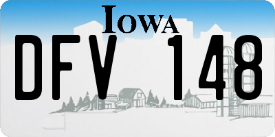 IA license plate DFV148