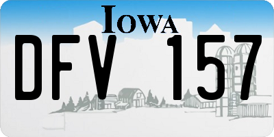 IA license plate DFV157