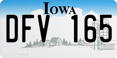 IA license plate DFV165