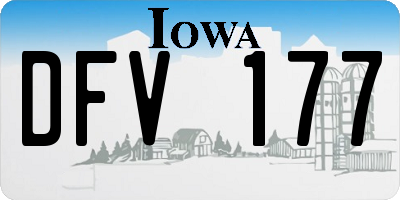 IA license plate DFV177