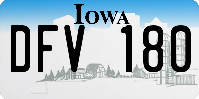 IA license plate DFV180