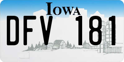 IA license plate DFV181