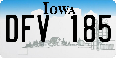 IA license plate DFV185