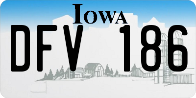 IA license plate DFV186