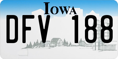 IA license plate DFV188