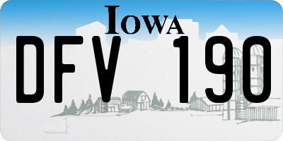 IA license plate DFV190