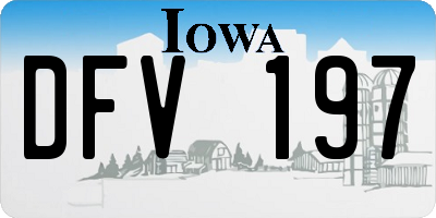 IA license plate DFV197